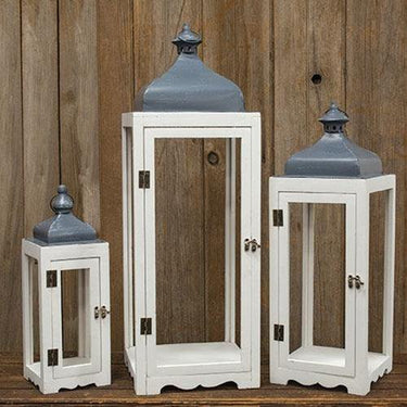3/Set, Metal & Wood Lanterns - The Fox Decor